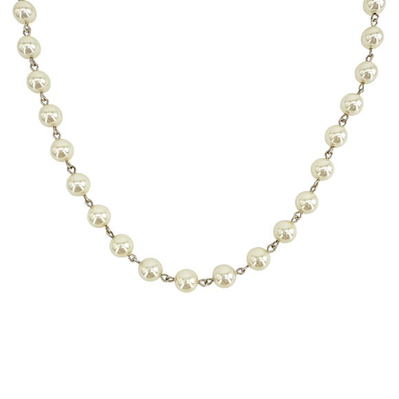 VIRGINS SAINTS & ANGELS VSA Iconic Cream 8mm Pearl Choker in Silver - Picture 4 of 6